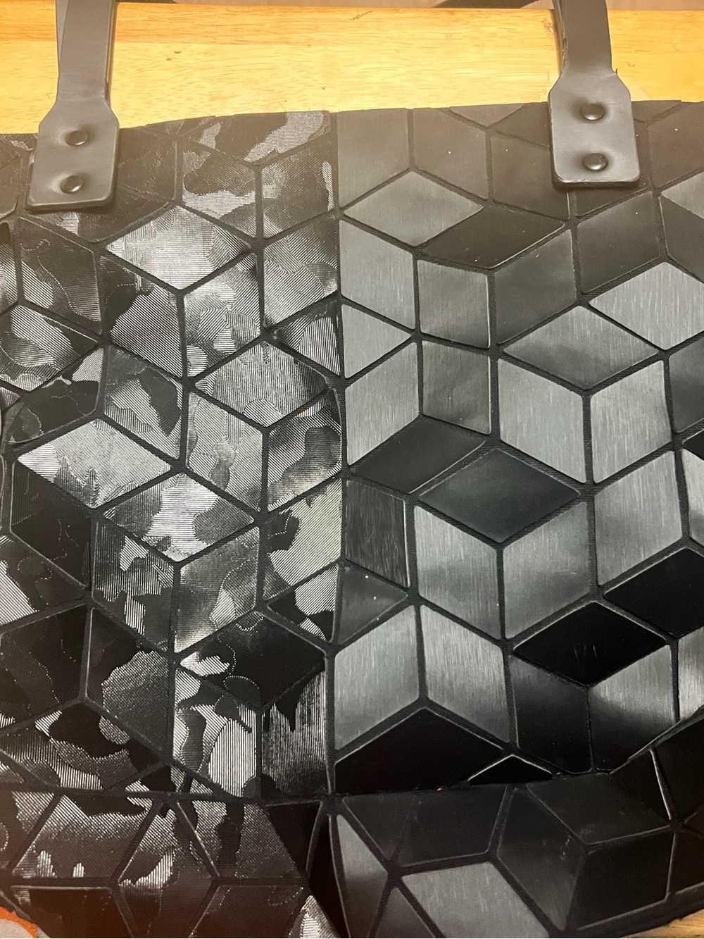 Modern Black Geometric Handbag